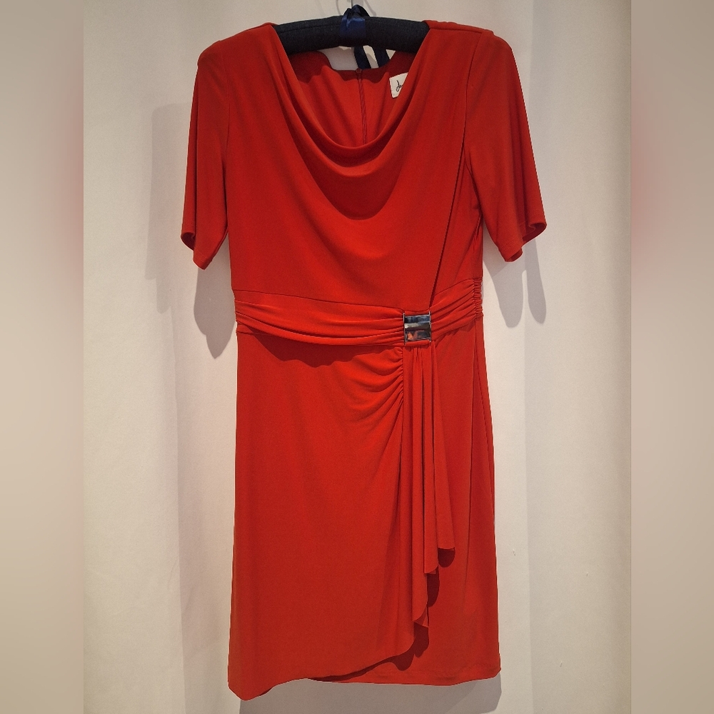 Joseph Ribkoff Red Faux Wrap Dress Size 10